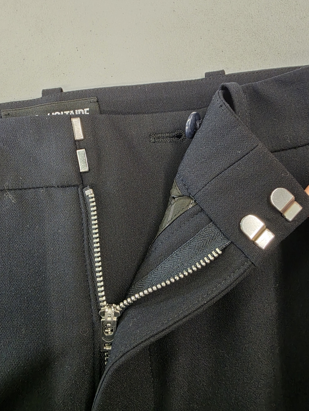 Zadig & Voltaire Panol Tailleur Strass Woven Wide-Leg Pants Rhinestones side det - Picture 12 of 14